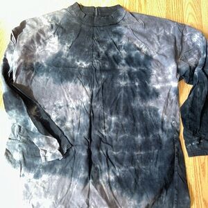 Free People We The Free Be Free Tie Dye Tee Shirt Tunic Gray Black Medium